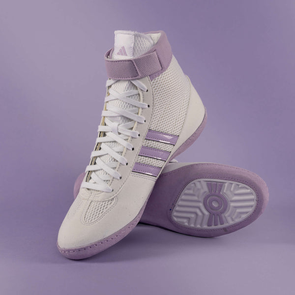 adidas Women's Combat Speed 4 Wrestling Shoes White-Lavender / W10 adidas Women's Combat Speed 4 Wrestling Shoes White-Lavender / W10